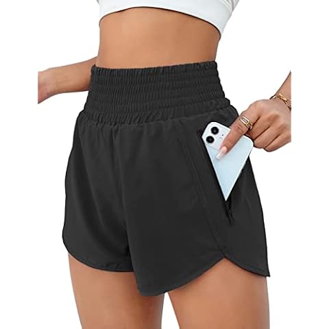 Elastic Waist Athletic Shorts for Women