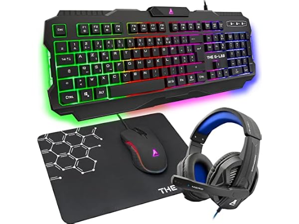 Pack de teclado y ratón para gamers para PC Miniatura